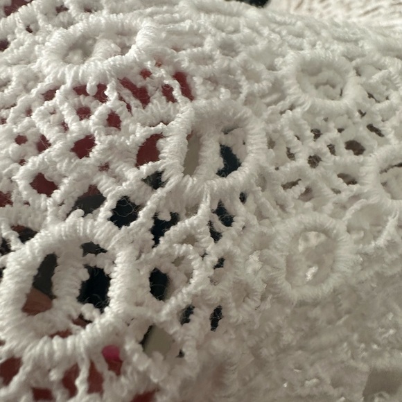 Cream eyelet detail Short Sleeve Blouse - Picture 5 of 7